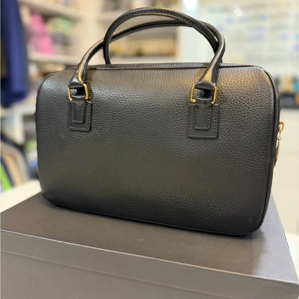 Burberry Black Leather Nova Check Mini Boston Bag - 32cm - Picture 5 of 12